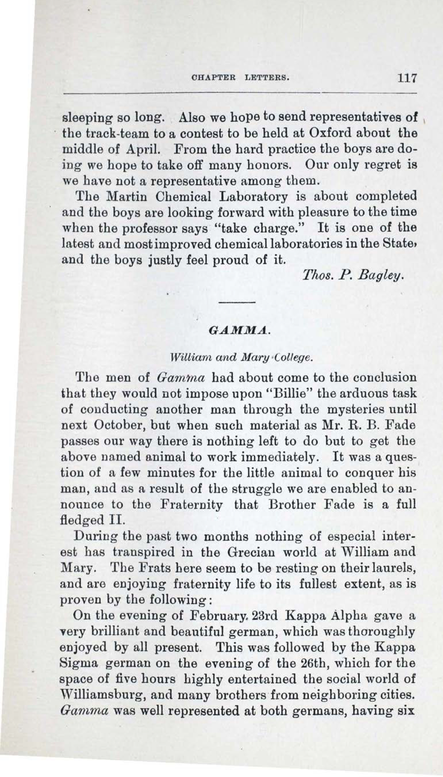 Gamma; April 1900